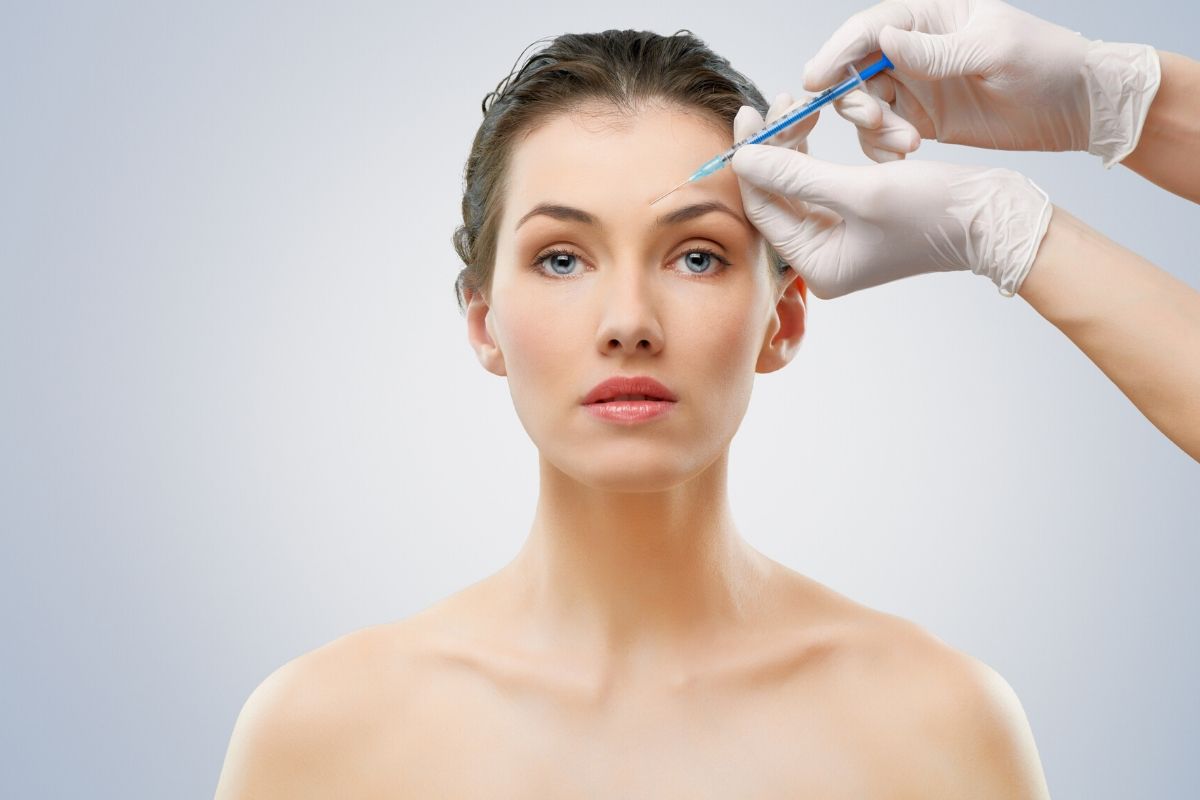 A woman having a botox injection