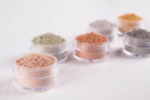 Kaolin clay in different colors.