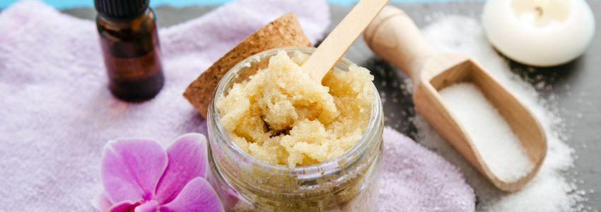 Ingredients to use for DIY sugar scrub.