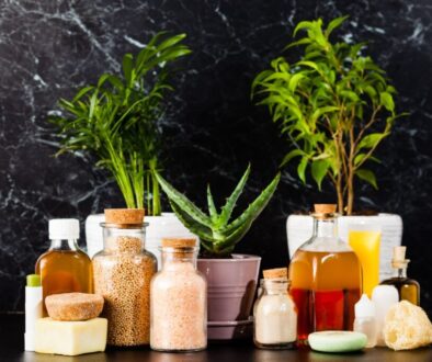 Different types of homemade skin care.